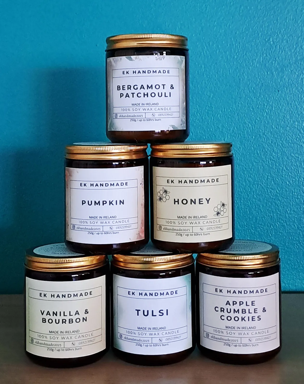 Handmade scented soy candles 250g